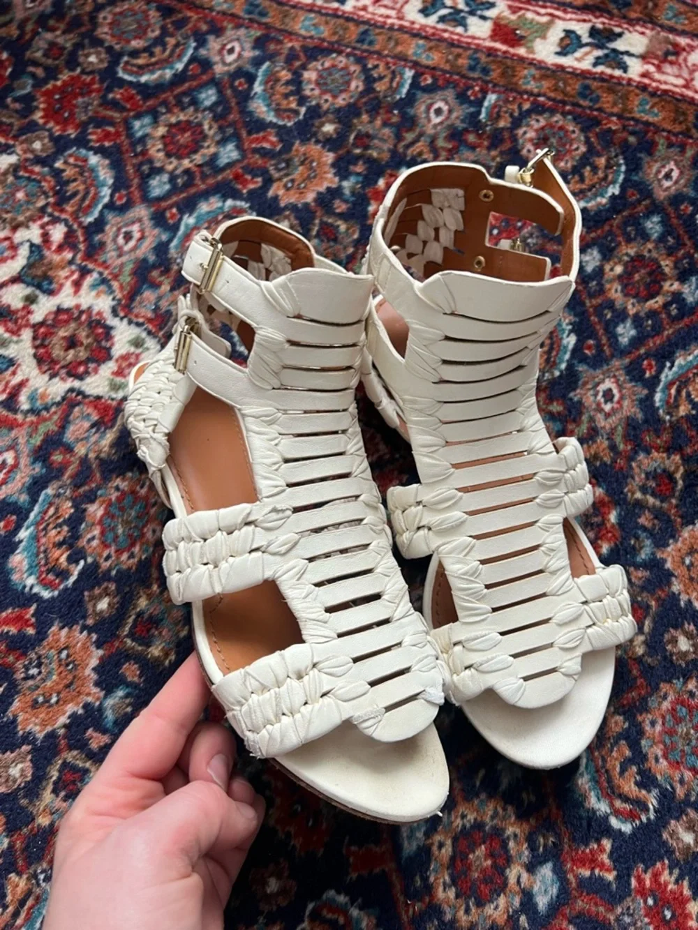 Givenchy White Braided Gladiator Sandals, size 36.5 - Picture 3 of 8